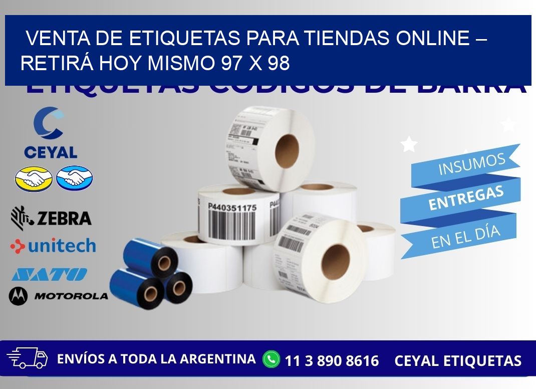 VENTA DE ETIQUETAS PARA TIENDAS ONLINE – RETIRÁ HOY MISMO 97 x 98