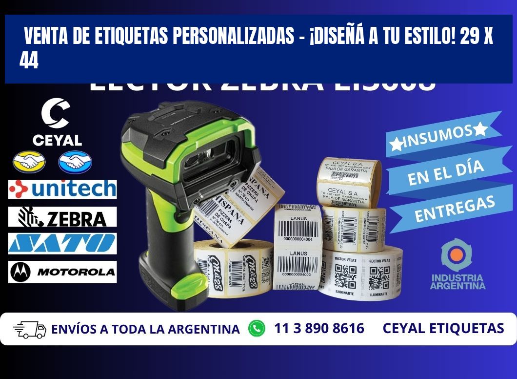 VENTA DE ETIQUETAS PERSONALIZADAS – ¡DISEÑÁ A TU ESTILO! 29 x 44