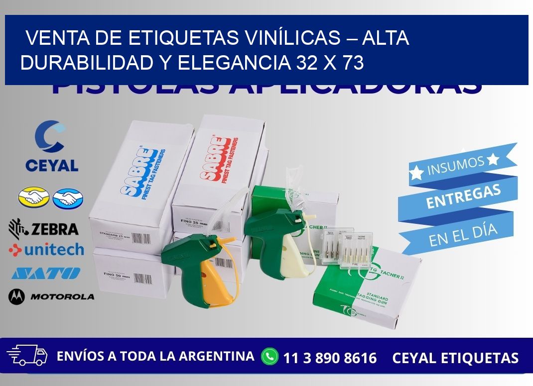VENTA DE ETIQUETAS VINÍLICAS – ALTA DURABILIDAD Y ELEGANCIA 32 x 73
