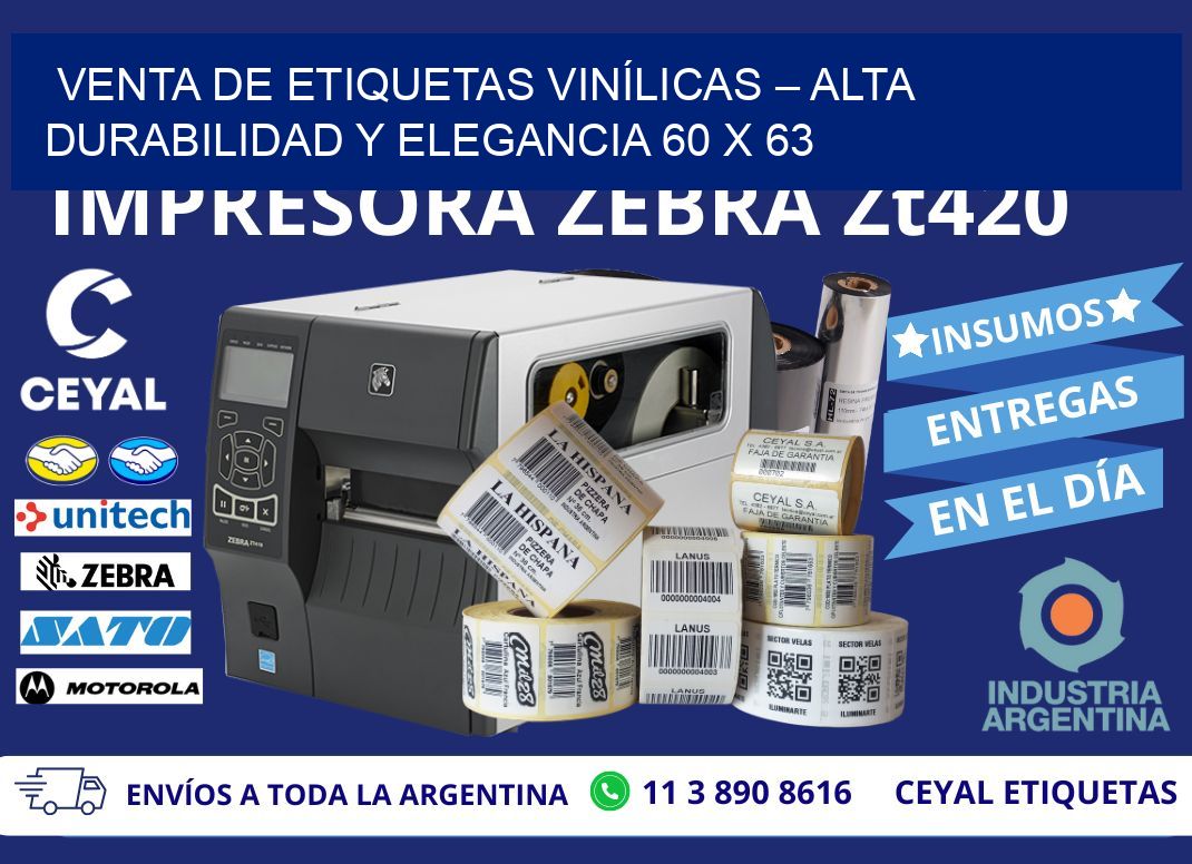 VENTA DE ETIQUETAS VINÍLICAS – ALTA DURABILIDAD Y ELEGANCIA 60 x 63