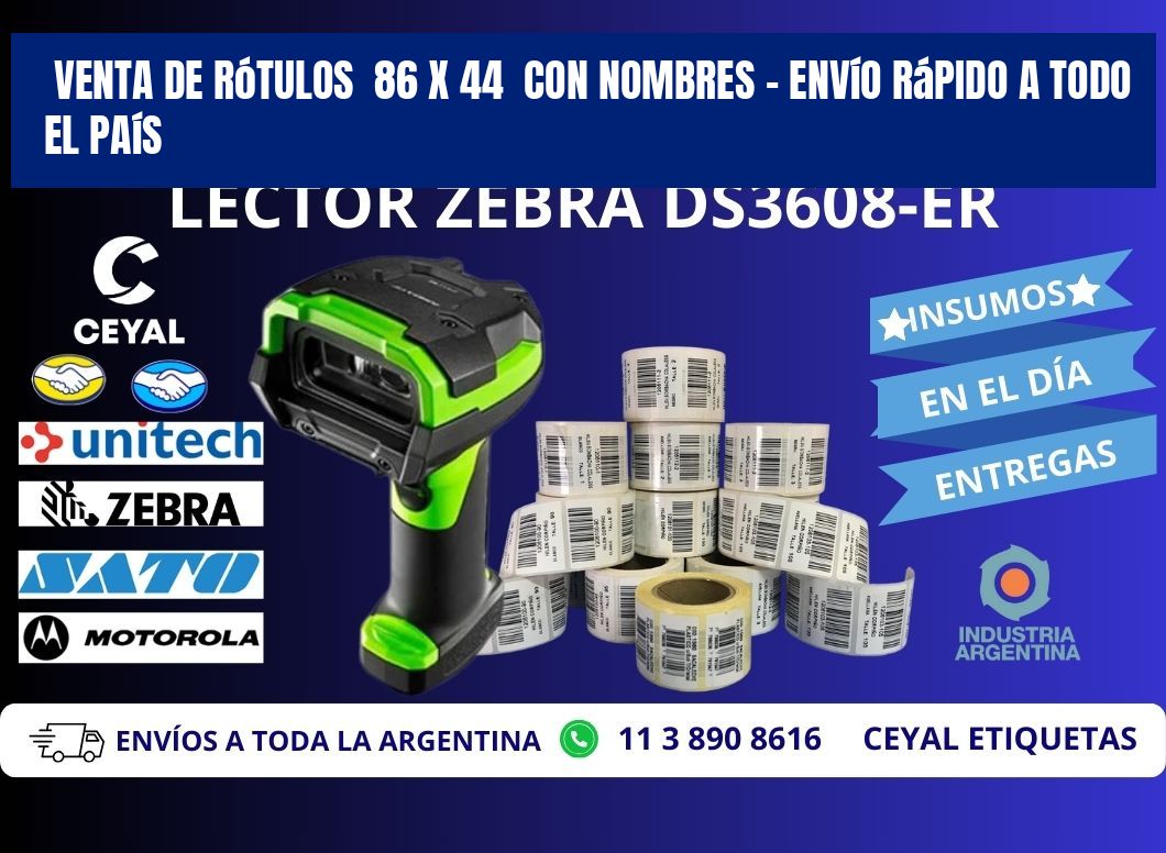 Venta de Rótulos  86 x 44  con Nombres – Envío Rápido a Todo el País