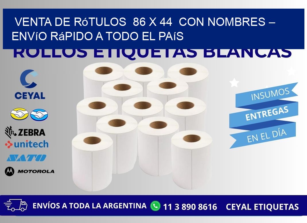 Venta de Rótulos  86 x 44  con Nombres – Envío Rápido a Todo el País