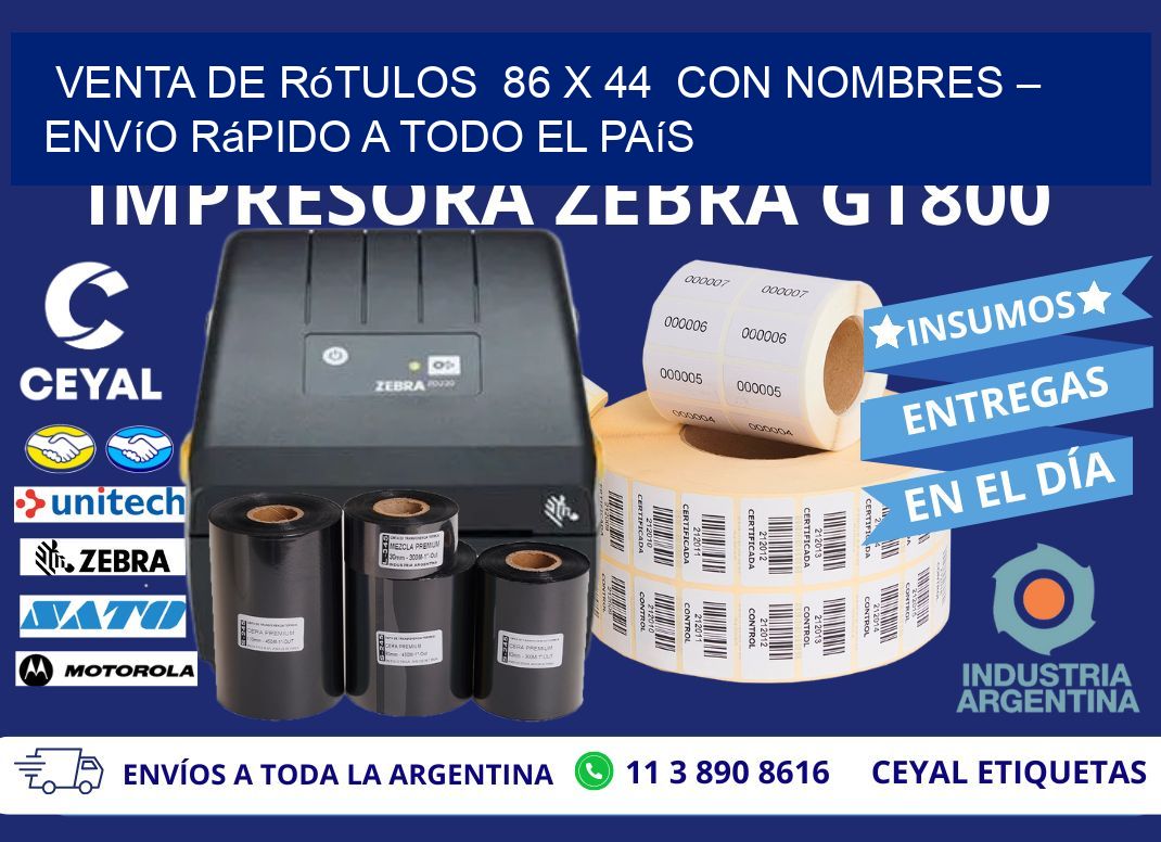 Venta de Rótulos  86 x 44  con Nombres – Envío Rápido a Todo el País