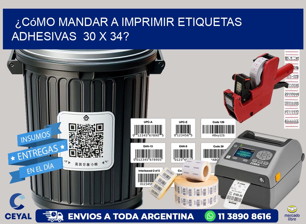 ¿Cómo mandar a imprimir etiquetas adhesivas  30 x 34?