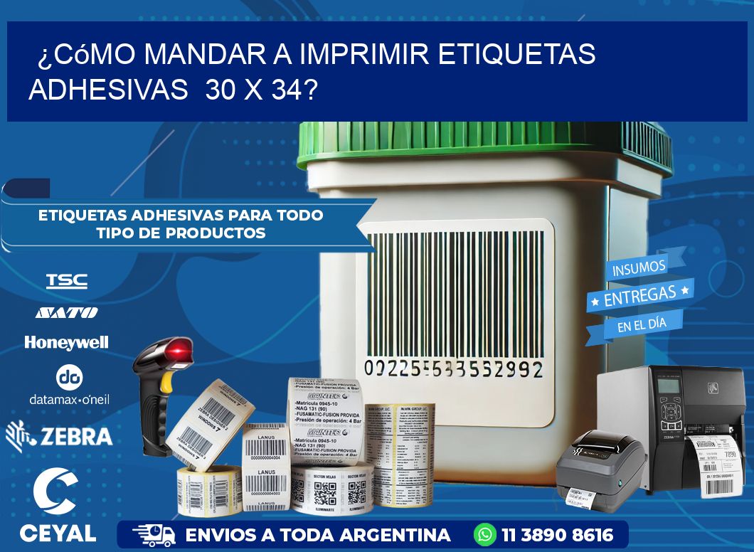 ¿Cómo mandar a imprimir etiquetas adhesivas  30 x 34?