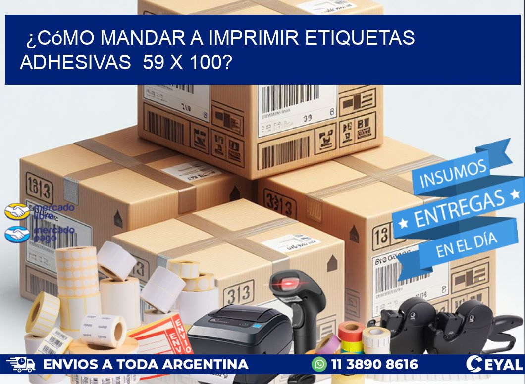 ¿Cómo mandar a imprimir etiquetas adhesivas 59 x 100?