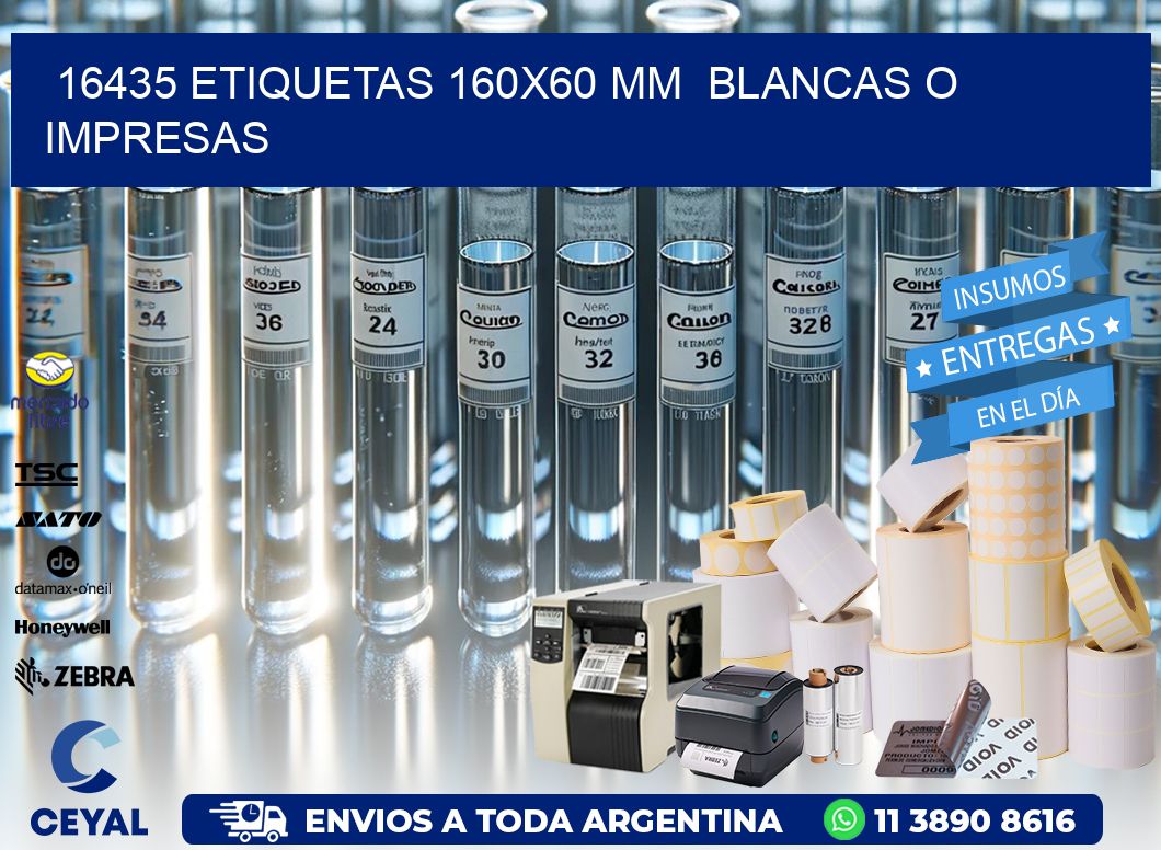 16435 ETIQUETAS 160×60 mm  BLANCAS O IMPRESAS