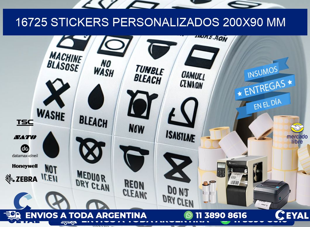 16725 STICKERS PERSONALIZADOS 200x90 mm