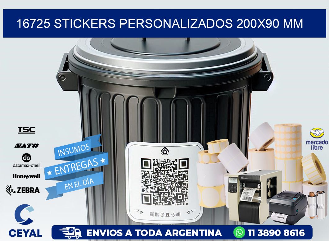 16725 STICKERS PERSONALIZADOS 200x90 mm