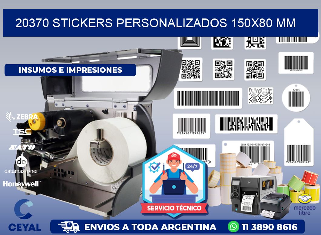 20370 STICKERS PERSONALIZADOS 150x80 mm
