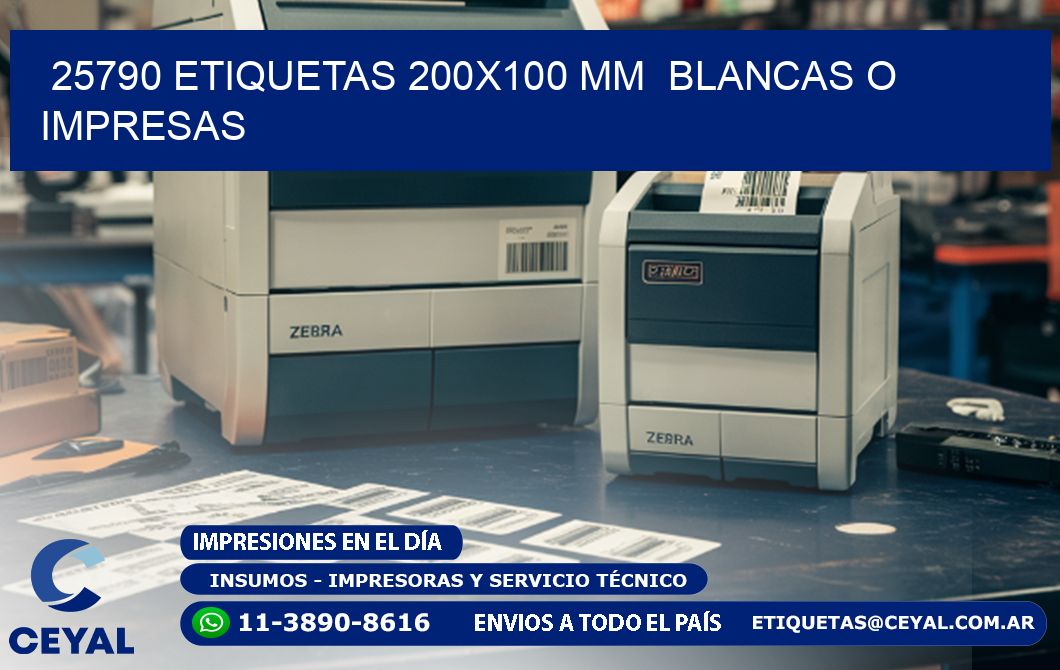 25790 ETIQUETAS 200x100 mm  BLANCAS O IMPRESAS