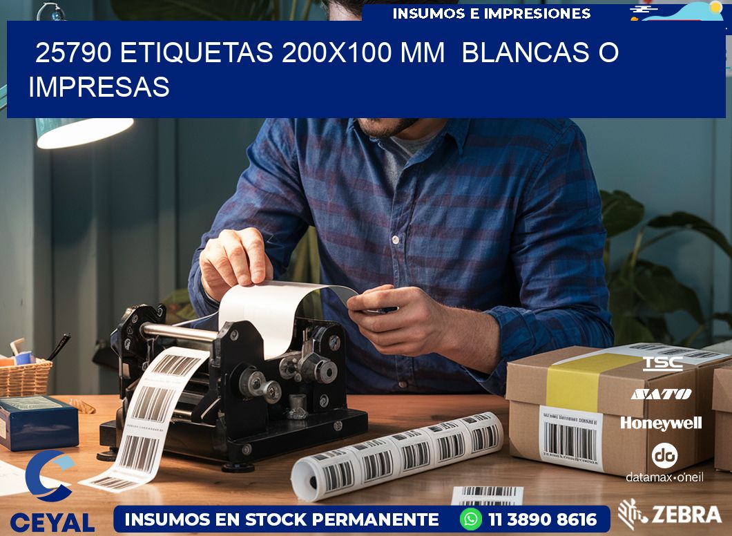 25790 ETIQUETAS 200×100 mm  BLANCAS O IMPRESAS