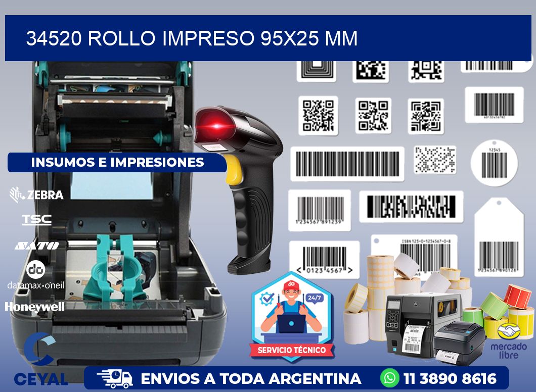 34520 ROLLO IMPRESO 95x25 mm