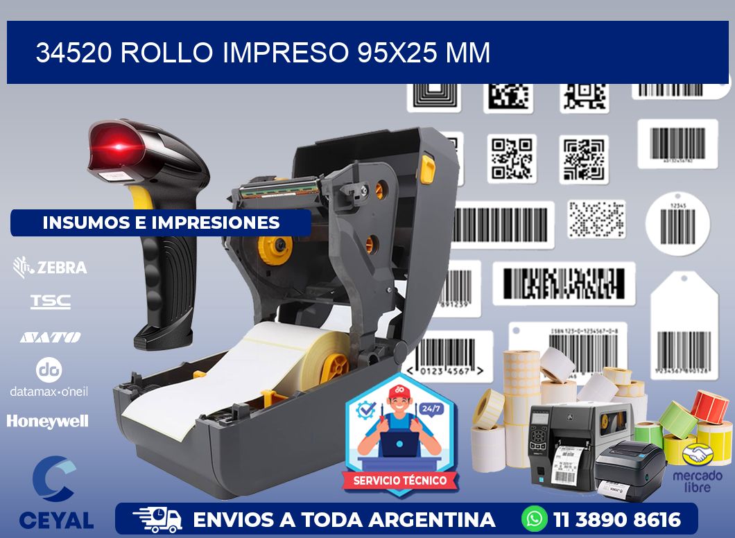 34520 ROLLO IMPRESO 95x25 mm