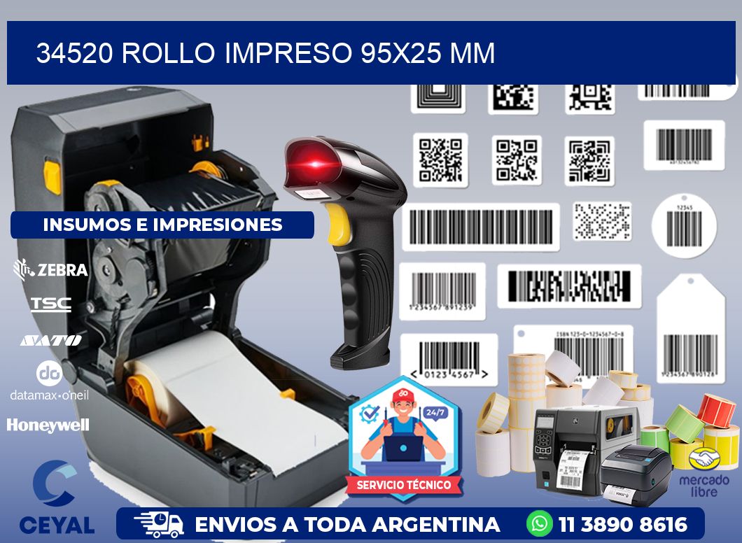 34520 ROLLO IMPRESO 95x25 mm