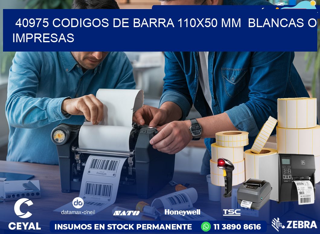 40975 CODIGOS DE BARRA 110×50 mm  BLANCAS O IMPRESAS