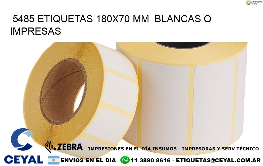 5485 ETIQUETAS 180x70 mm  BLANCAS O IMPRESAS