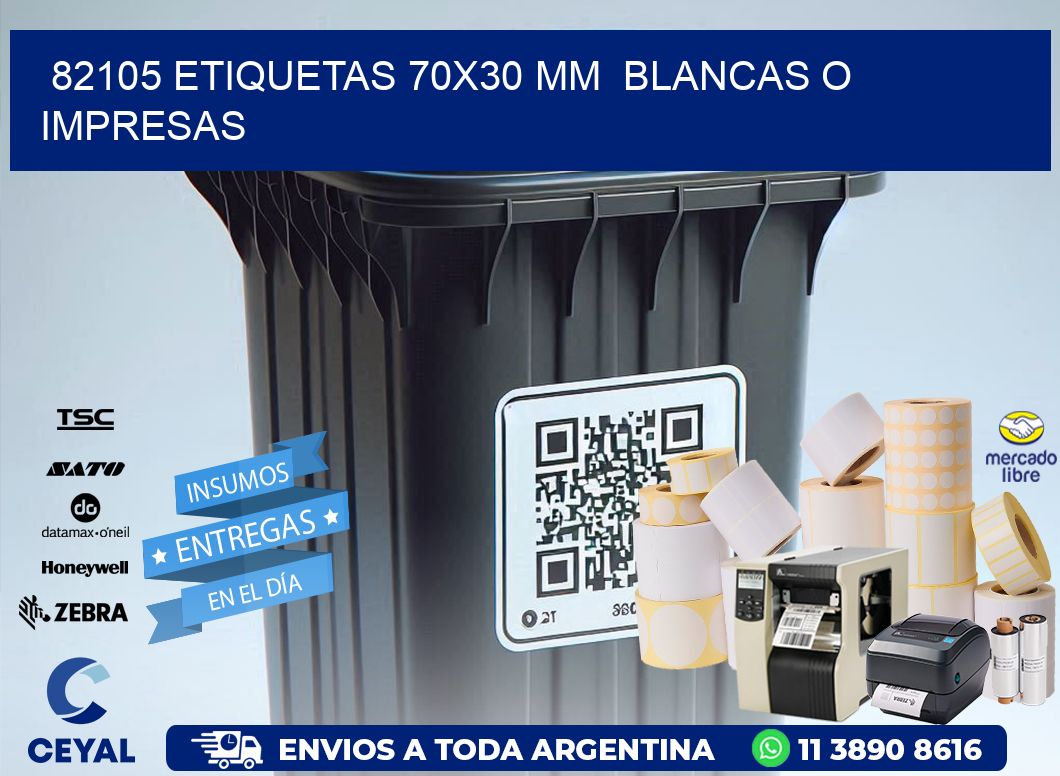 82105 ETIQUETAS 70x30 mm  BLANCAS O IMPRESAS