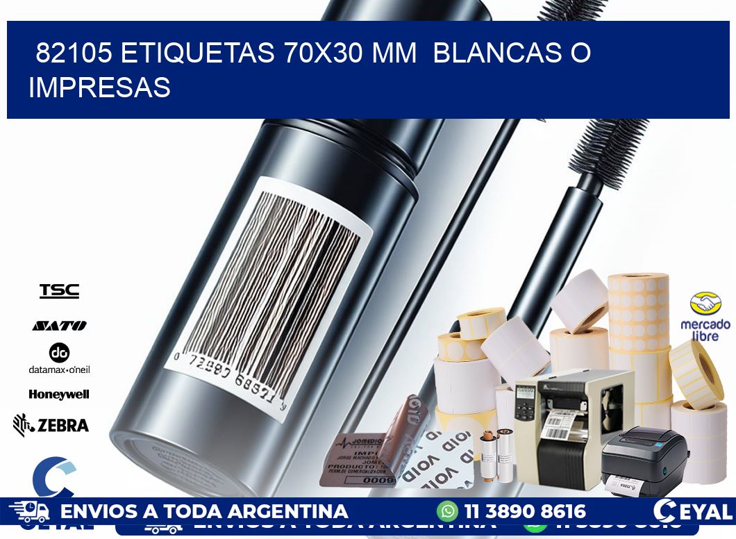 82105 ETIQUETAS 70×30 mm  BLANCAS O IMPRESAS