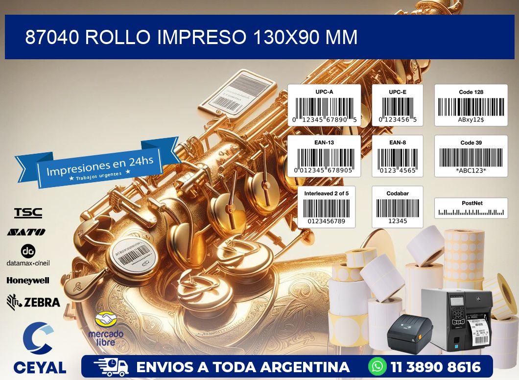 87040 ROLLO IMPRESO 130x90 mm