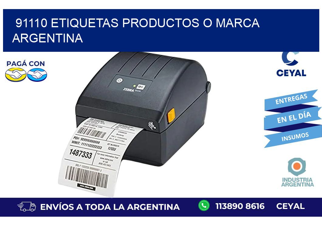 91110 ETIQUETAS PRODUCTOS O MARCA ARGENTINA