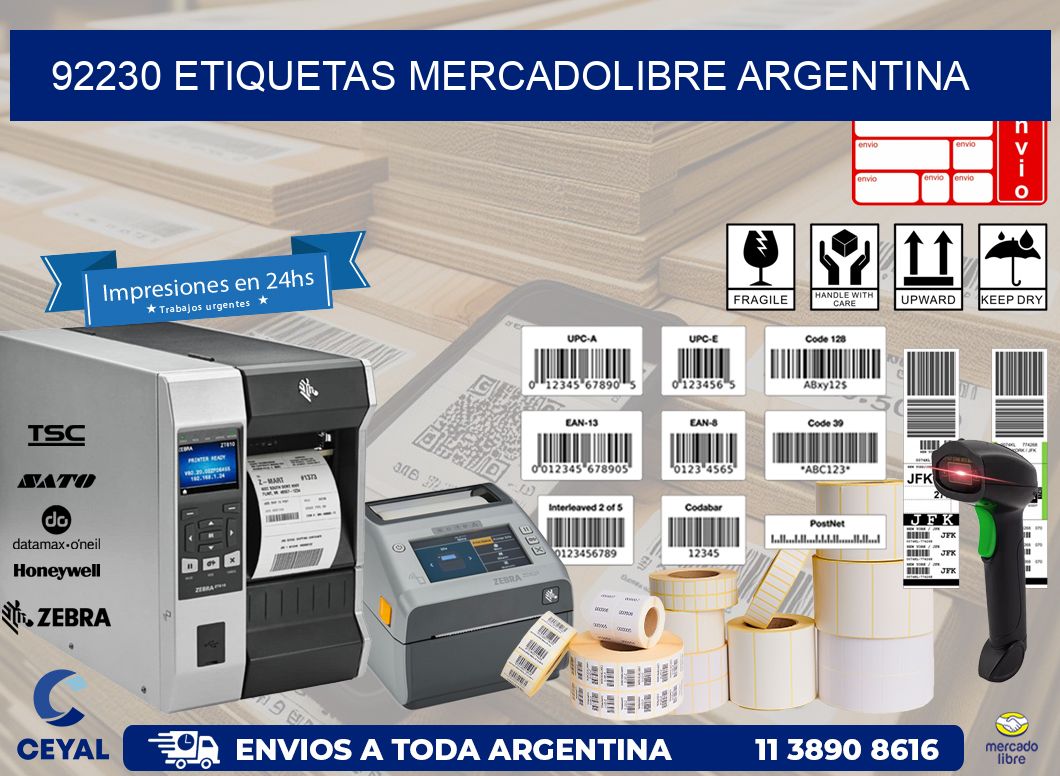 92230 ETIQUETAS MERCADOLIBRE ARGENTINA