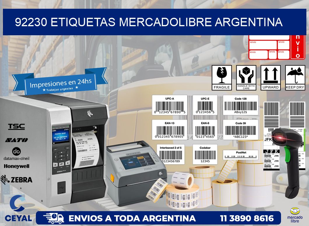 92230 ETIQUETAS MERCADOLIBRE ARGENTINA