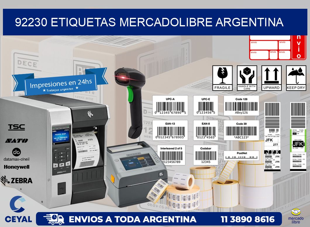 92230 ETIQUETAS MERCADOLIBRE ARGENTINA