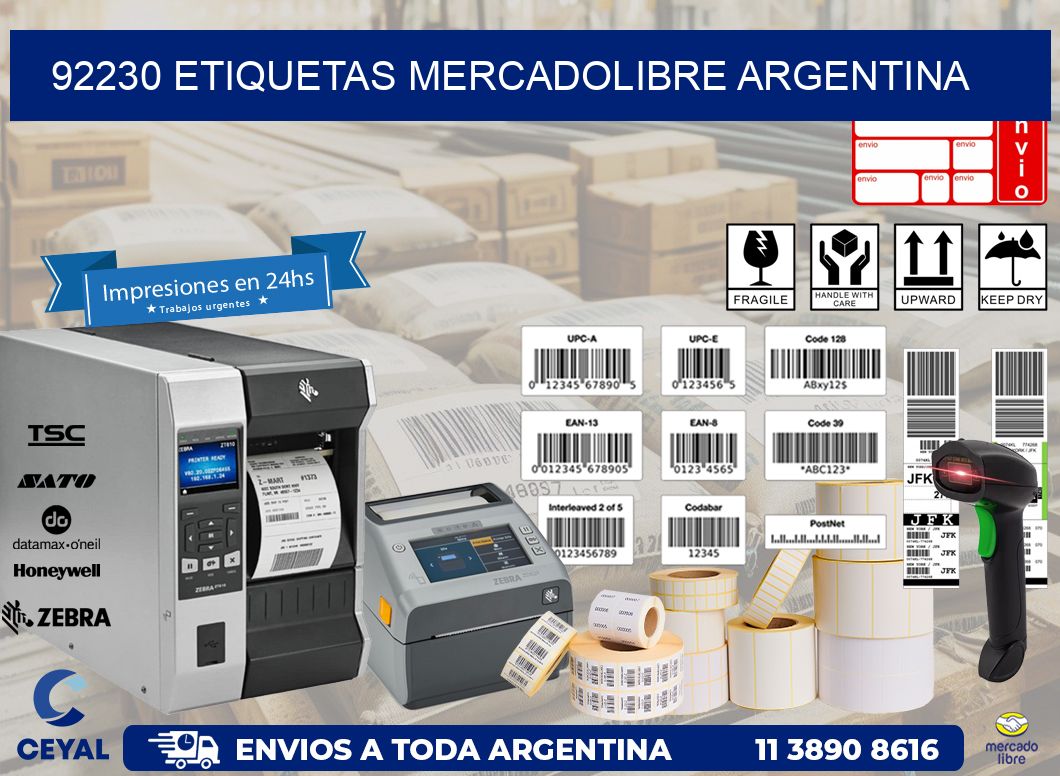 92230 ETIQUETAS MERCADOLIBRE ARGENTINA