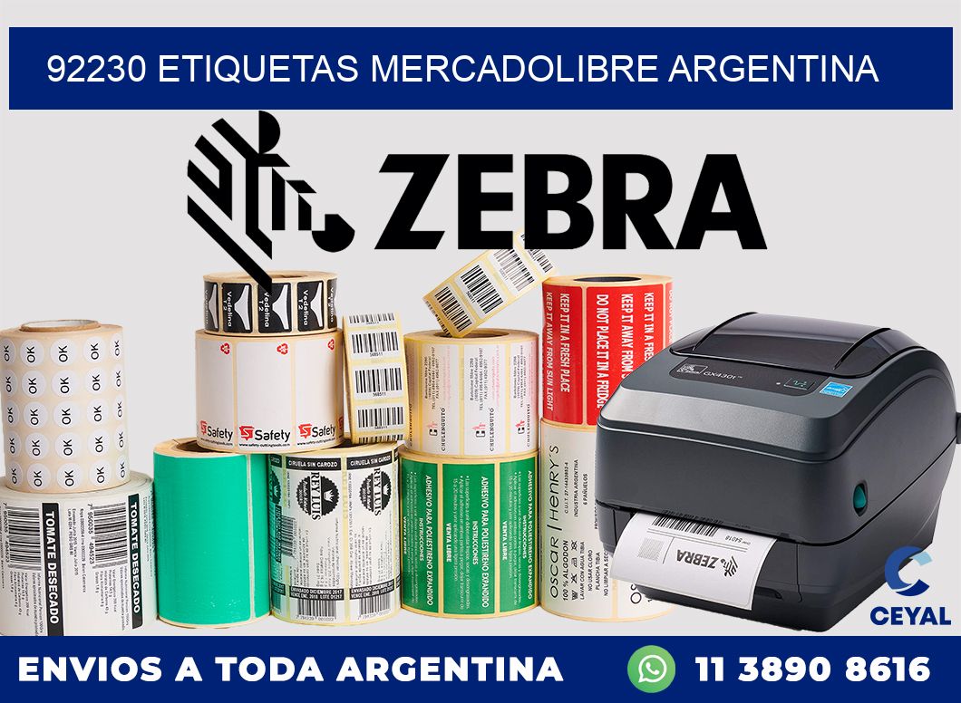 92230 ETIQUETAS MERCADOLIBRE ARGENTINA