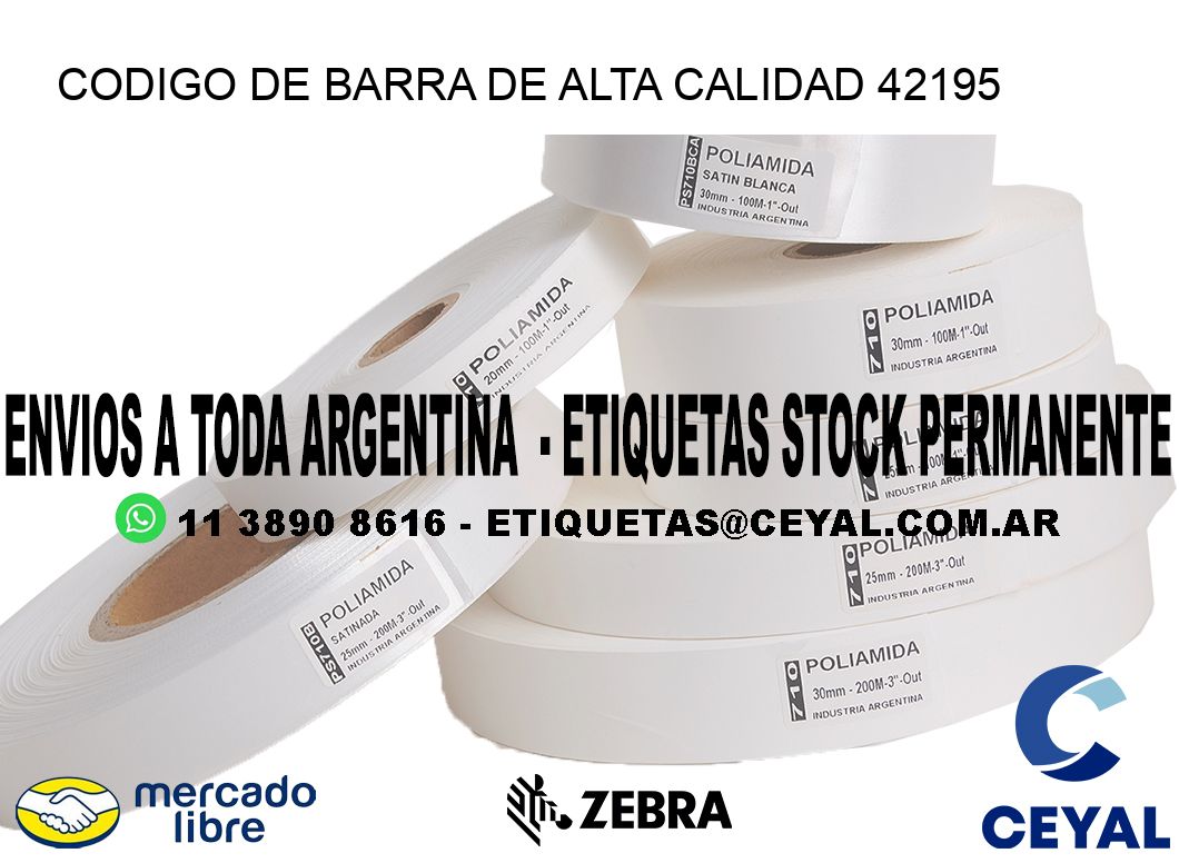 CODIGO DE BARRA DE ALTA CALIDAD 42195