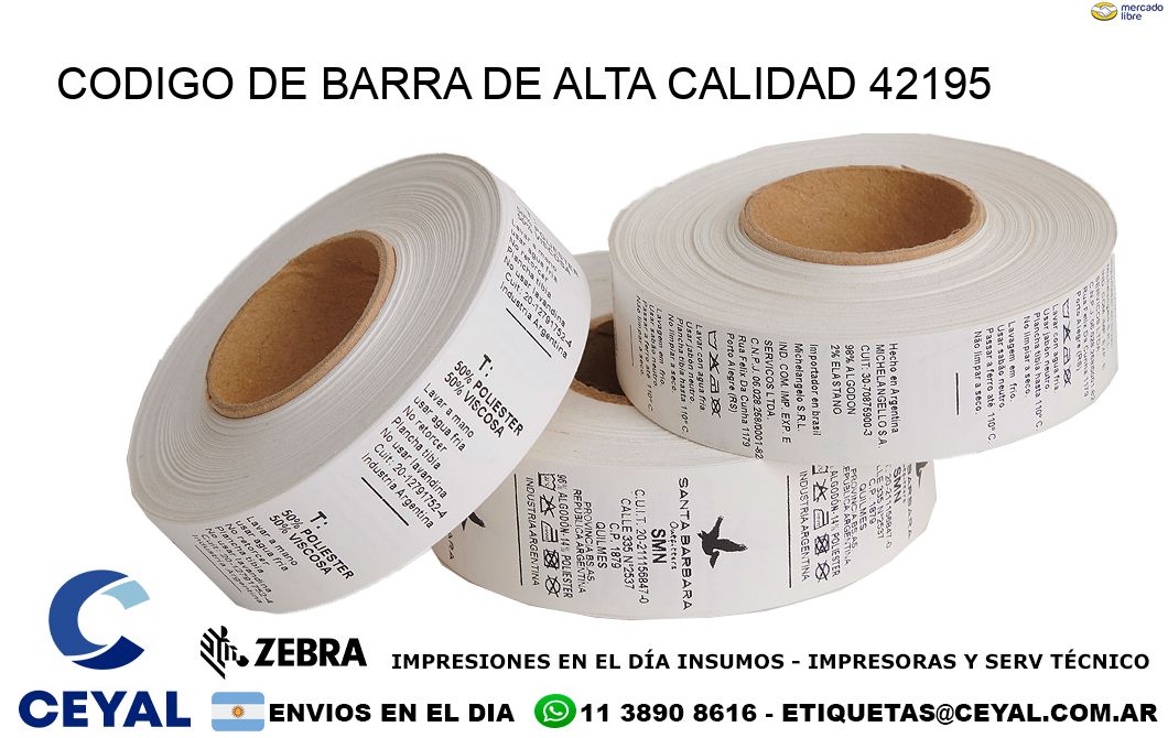CODIGO DE BARRA DE ALTA CALIDAD 42195