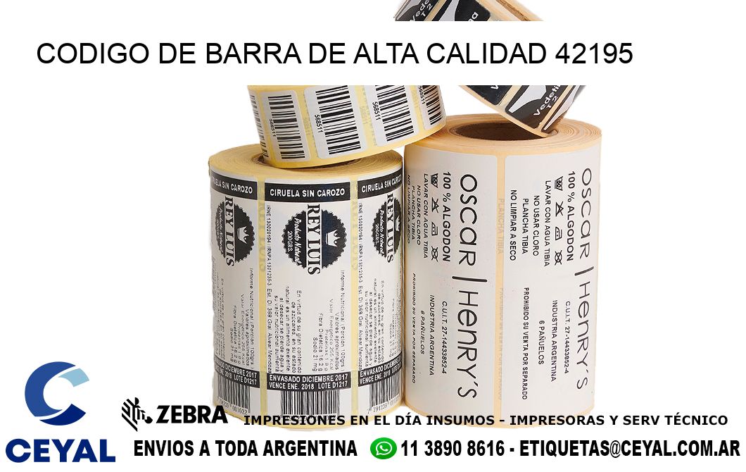 CODIGO DE BARRA DE ALTA CALIDAD 42195
