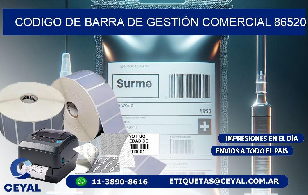 CODIGO DE BARRA DE GESTIÓN COMERCIAL 86520