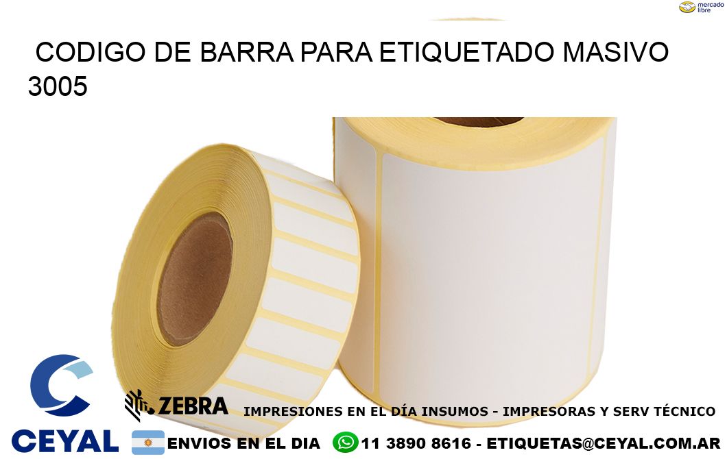 CODIGO DE BARRA PARA ETIQUETADO MASIVO 3005