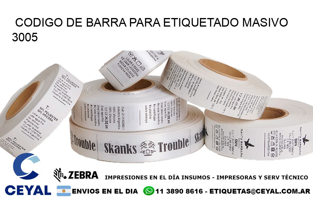 CODIGO DE BARRA PARA ETIQUETADO MASIVO 3005