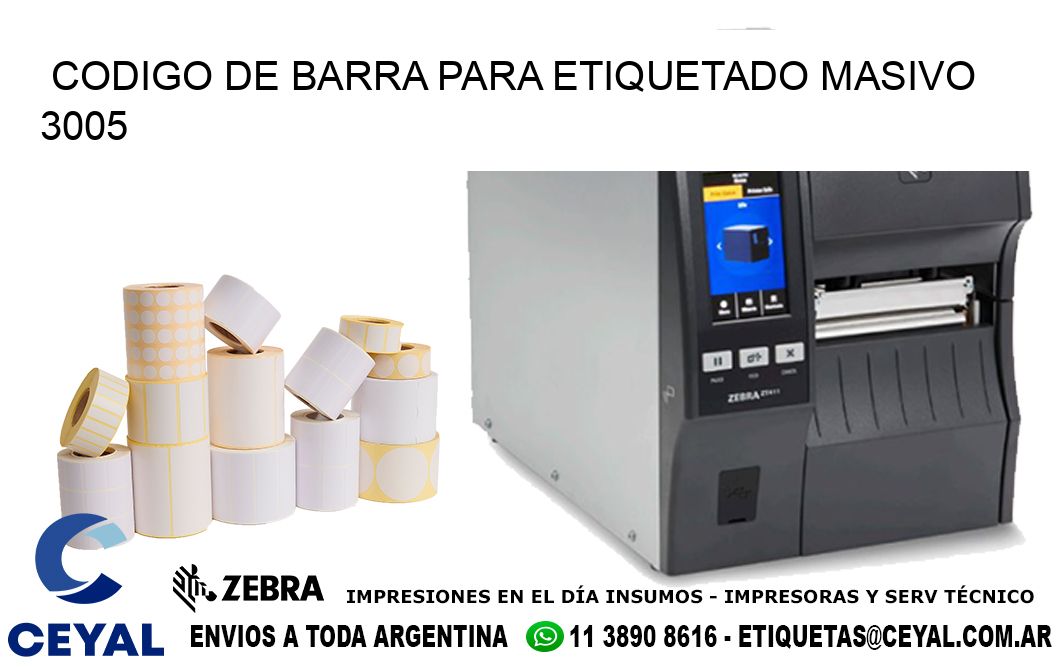 CODIGO DE BARRA PARA ETIQUETADO MASIVO 3005