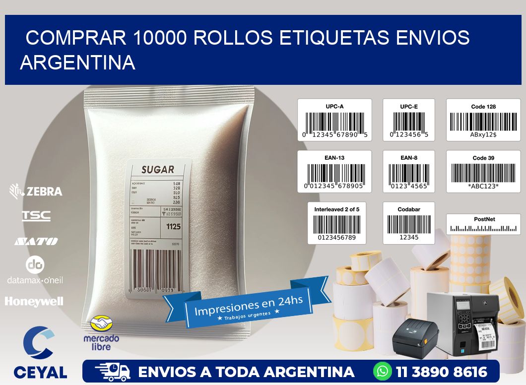 COMPRAR 10000 ROLLOS ETIQUETAS ENVIOS ARGENTINA