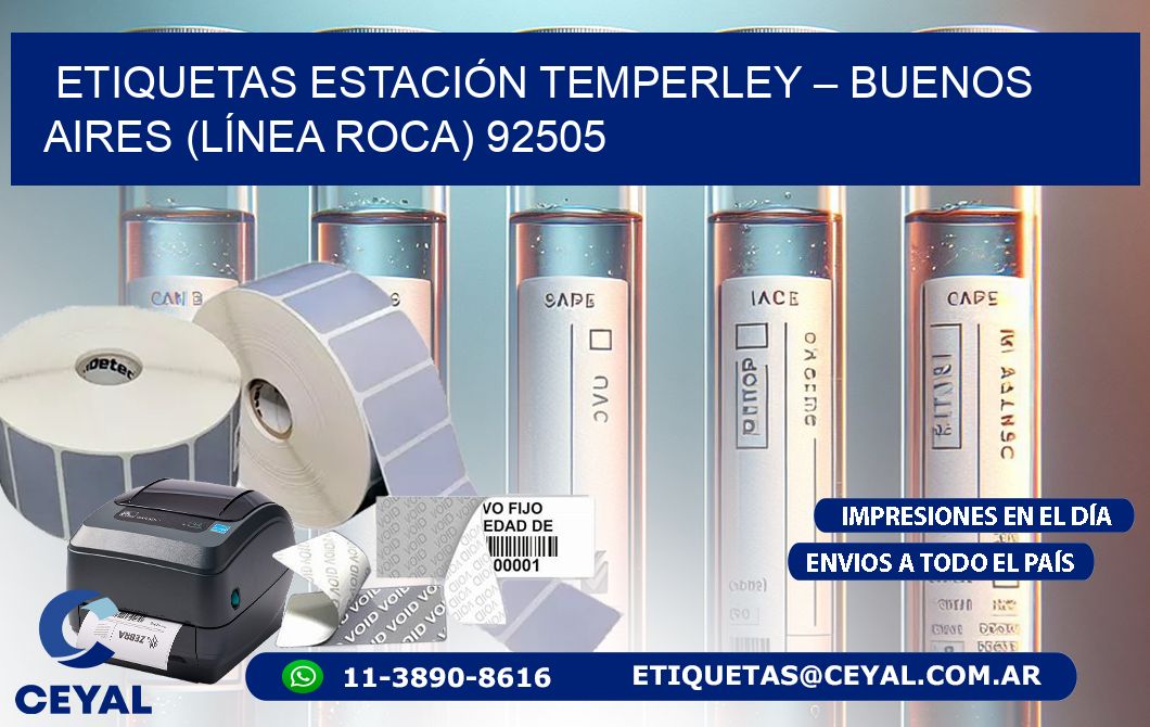 ETIQUETAS ESTACIÓN TEMPERLEY – BUENOS AIRES (LÍNEA ROCA) 92505