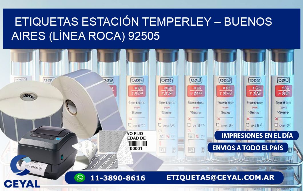 ETIQUETAS ESTACIÓN TEMPERLEY – BUENOS AIRES (LÍNEA ROCA) 92505