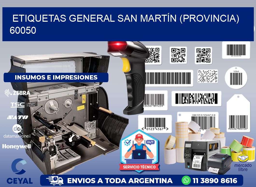 ETIQUETAS GENERAL SAN MARTÍN (PROVINCIA) 60050