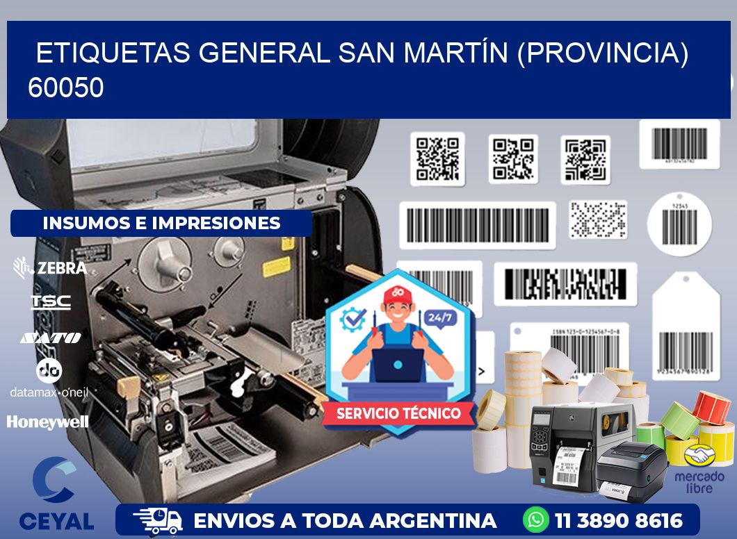 ETIQUETAS GENERAL SAN MARTÍN (PROVINCIA) 60050