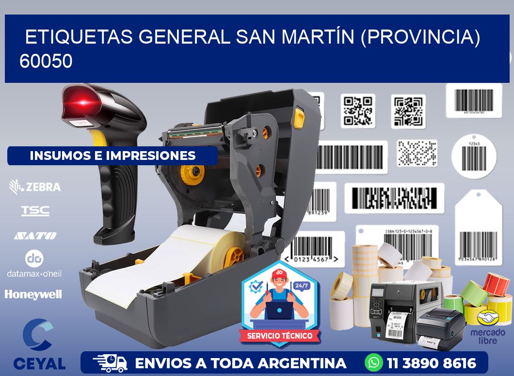 ETIQUETAS GENERAL SAN MARTÍN (PROVINCIA) 60050