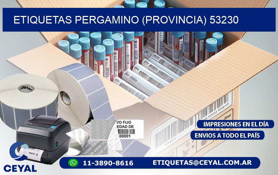 ETIQUETAS PERGAMINO (PROVINCIA) 53230