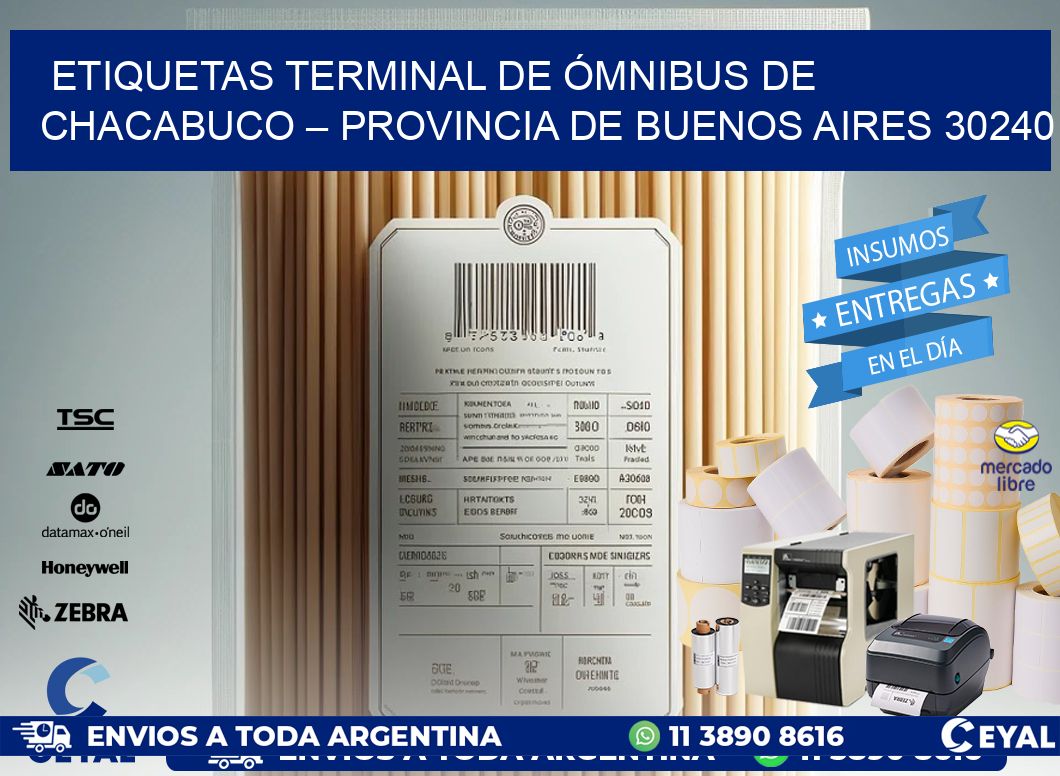 ETIQUETAS TERMINAL DE ÓMNIBUS DE CHACABUCO – PROVINCIA DE BUENOS AIRES 30240