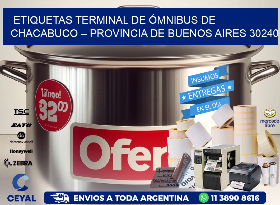 ETIQUETAS TERMINAL DE ÓMNIBUS DE CHACABUCO – PROVINCIA DE BUENOS AIRES 30240