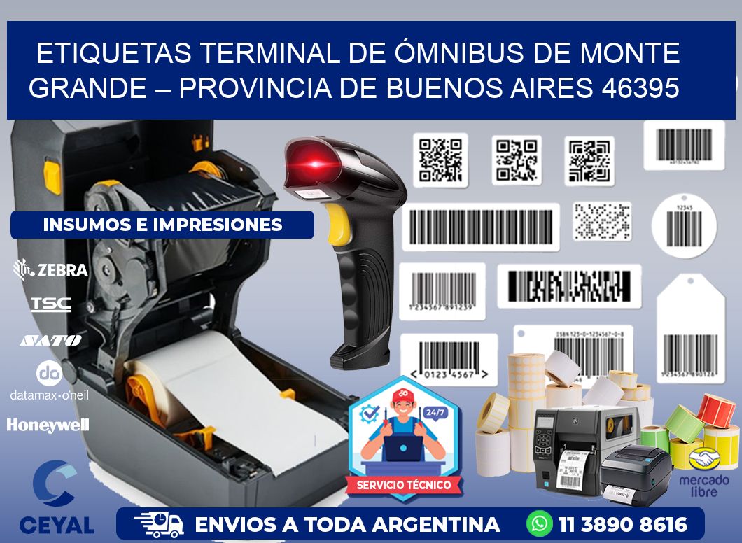 ETIQUETAS TERMINAL DE ÓMNIBUS DE MONTE GRANDE – PROVINCIA DE BUENOS AIRES 46395