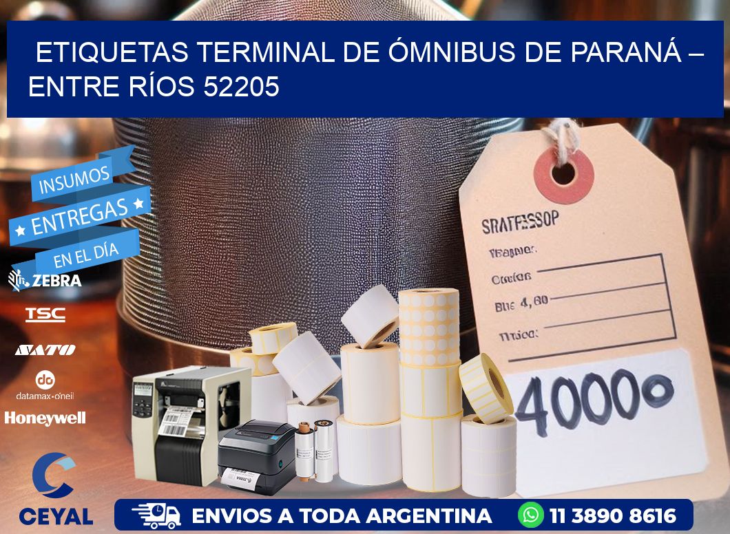 ETIQUETAS TERMINAL DE ÓMNIBUS DE PARANÁ – ENTRE RÍOS 52205