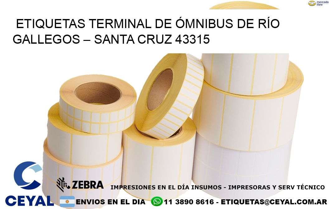 ETIQUETAS TERMINAL DE ÓMNIBUS DE RÍO GALLEGOS – SANTA CRUZ 43315