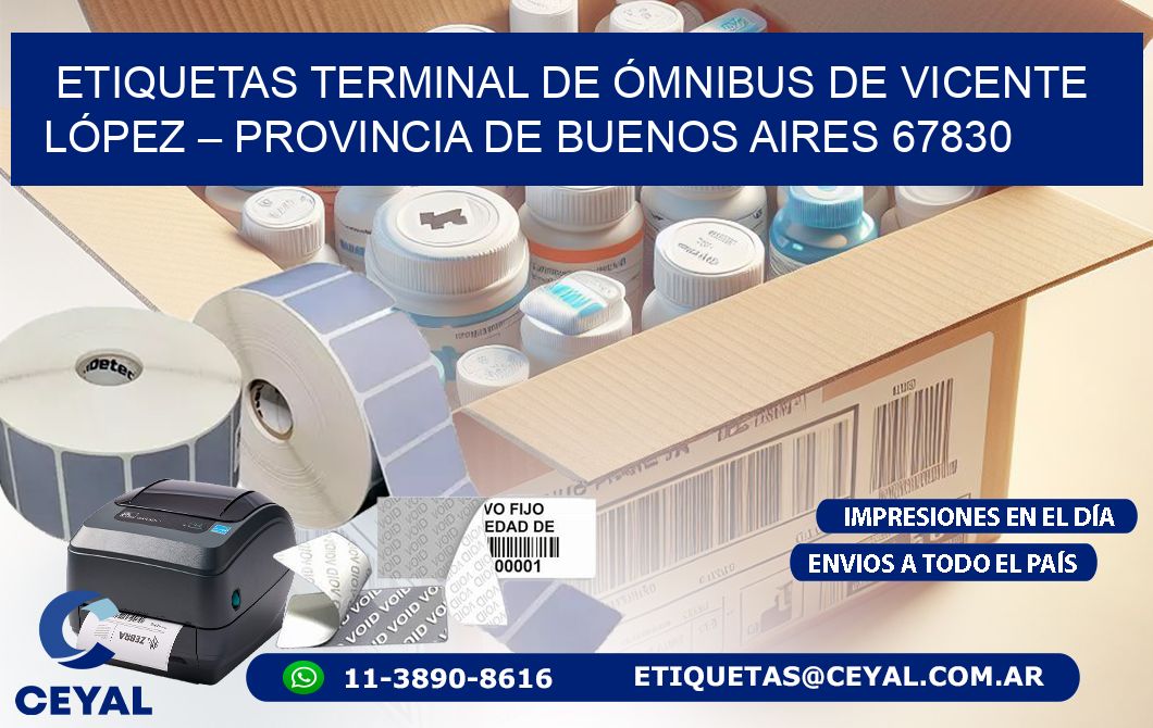 ETIQUETAS TERMINAL DE ÓMNIBUS DE VICENTE LÓPEZ – PROVINCIA DE BUENOS AIRES 67830